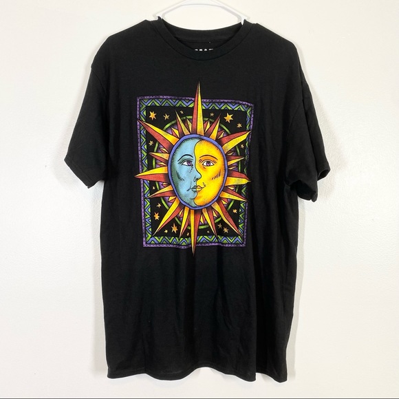 SUN / MOON Retro Vintage Boho Hippie Graphic Tee L - Picture 1 of 4